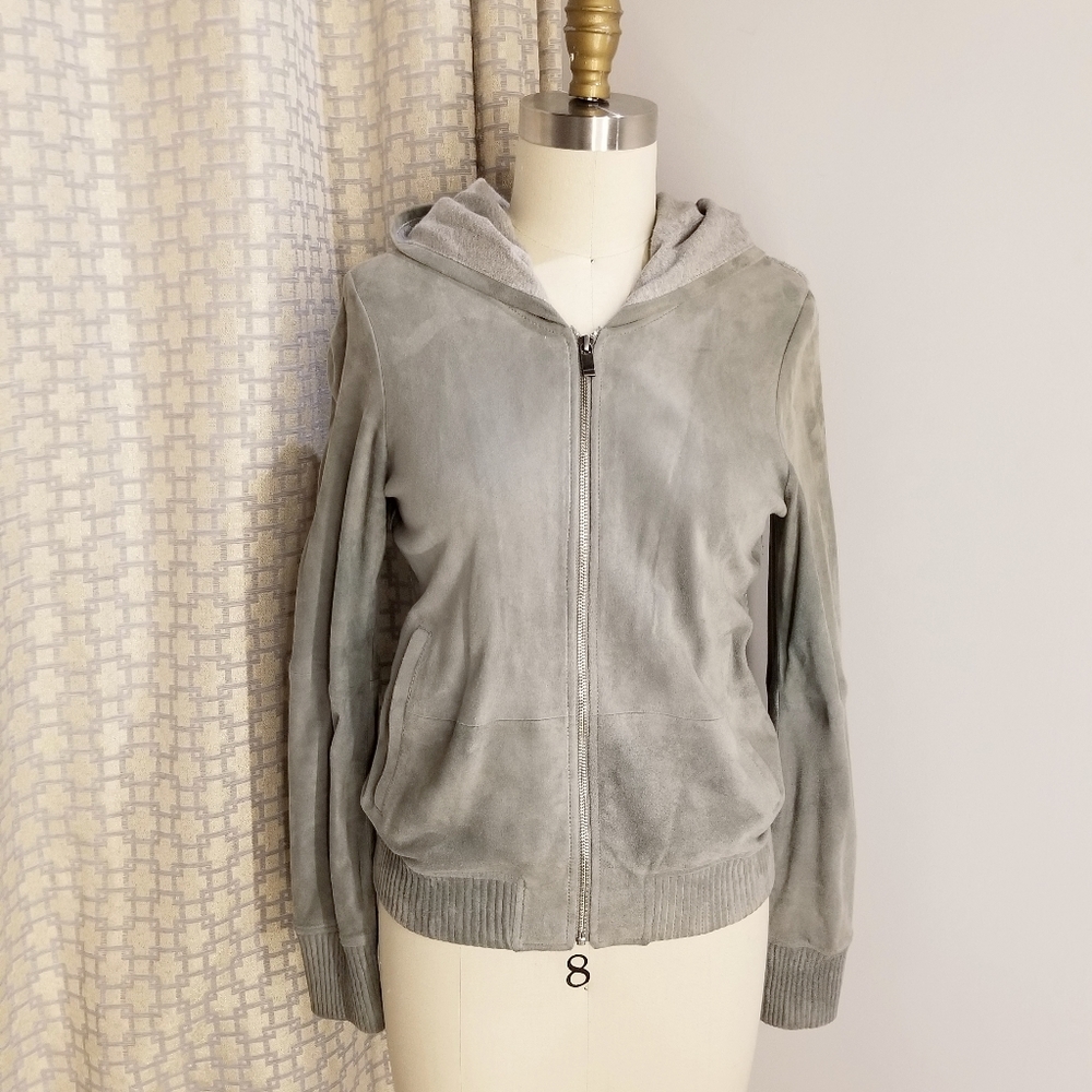 AS by DF suede hoodie jacket